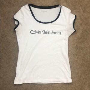 White CK tee with black accents